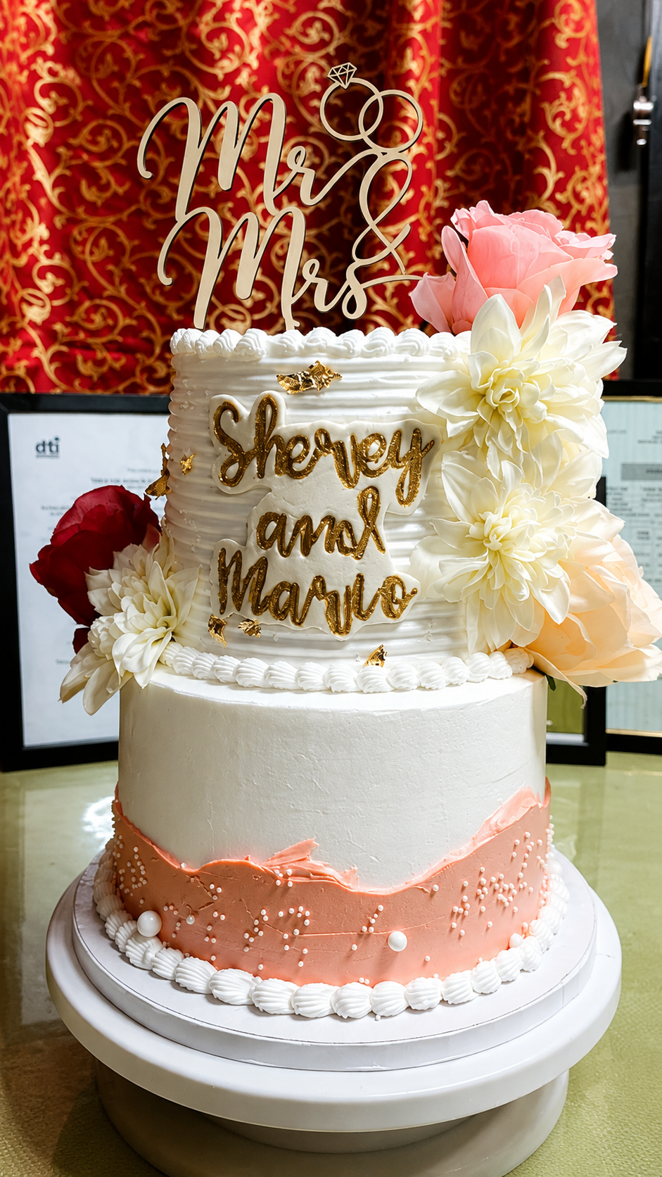 2 Tier Chocolate Wedding cake
